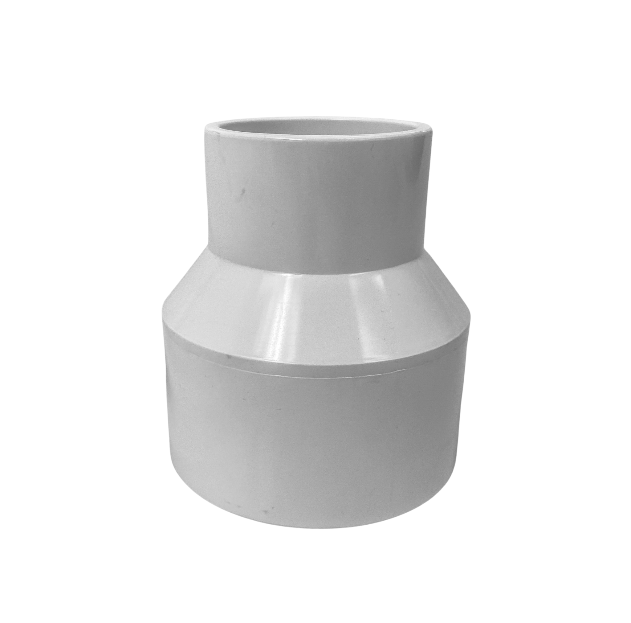 uPVC Cat 8 Reducing Coupling – white PVC pressure fitting for connecting two uPVC pipes of different diameters, available from 20 mm to 375 mm.